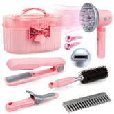 YCFUN Hair Salon Toys for Girls,Pretend Hair Styling Set with Realistic Hair Dryer